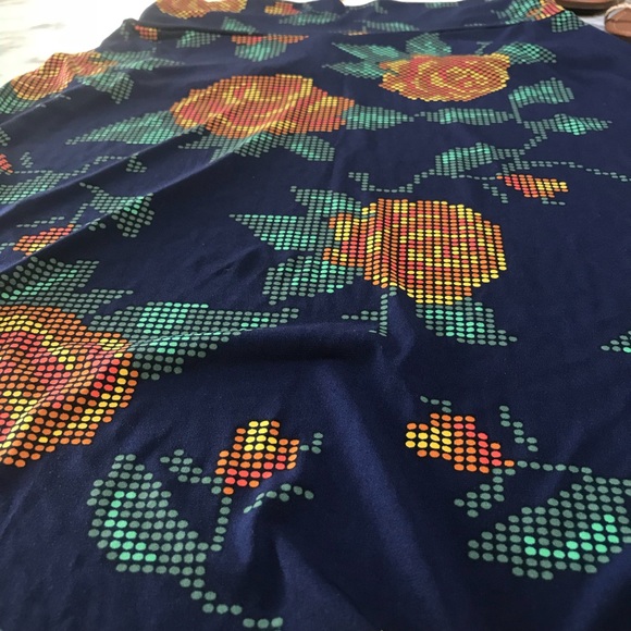 LuLaRoe Azure Skirt with Digital roses design - Picture 3 of 6